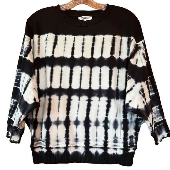 William Rast  Black White Tie Dye Sweatshirt Dolman Sleeve Size Small - Picture 1 of 12